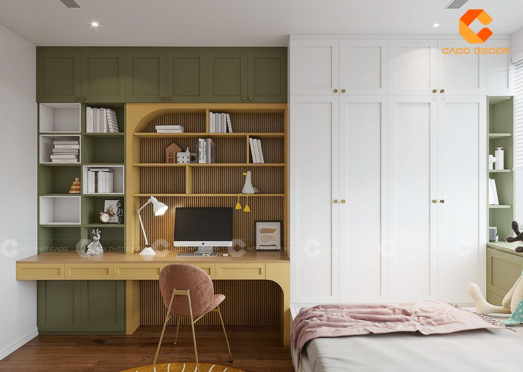 Thiết kế tủ quần áo liền giường giúp tiết kiệm diện tích