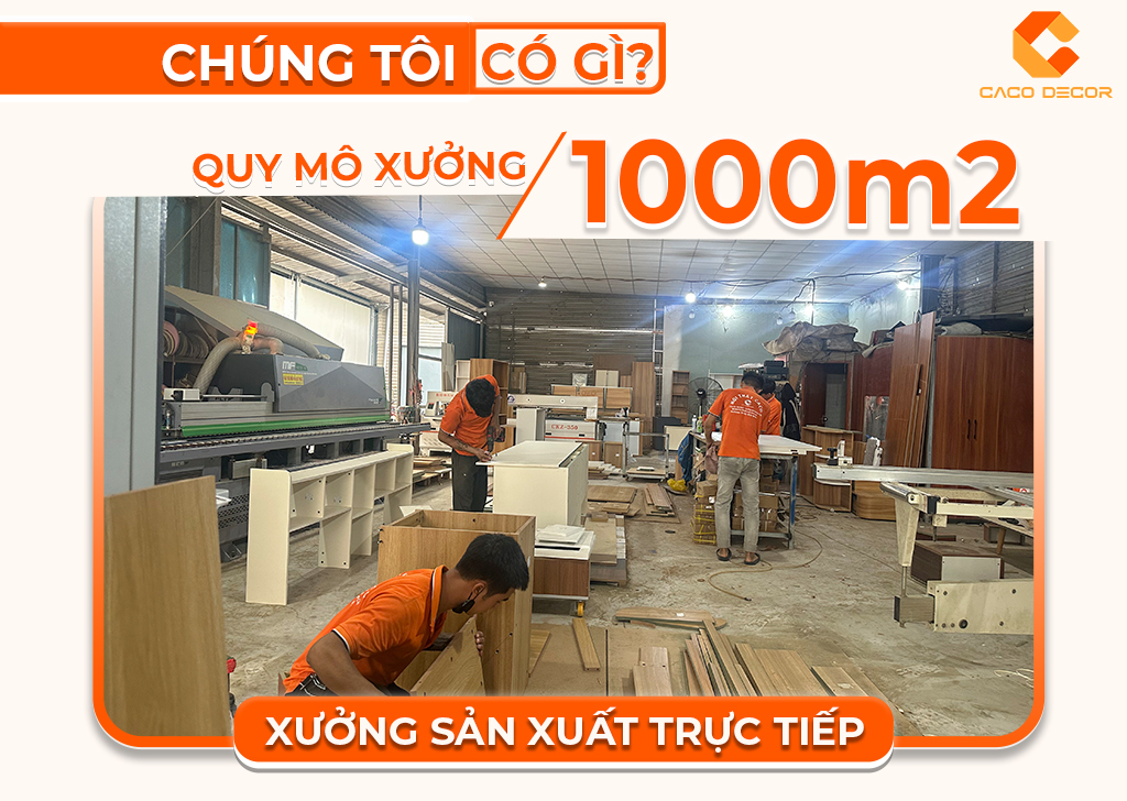 Xưởng sản xuất quy mô lớn rộng hơn 1000 mét vuông