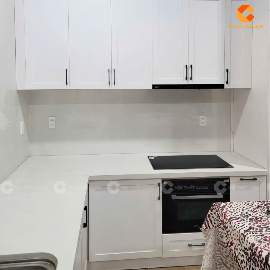 Tủ bếp gỗ công nghiệp TBM117 tại công trình