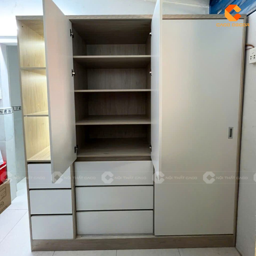Hình chụp thực tế tủ quần áo bàn giao tại nhà khách