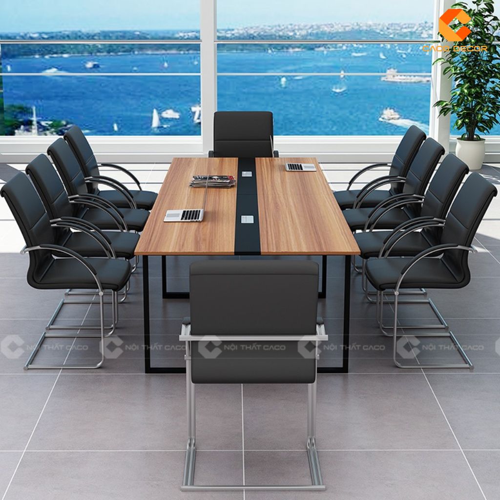Bàn Họp Gỗ Công Nghiệp BH03 Chân Sắt Sơn Hiện Đại 1