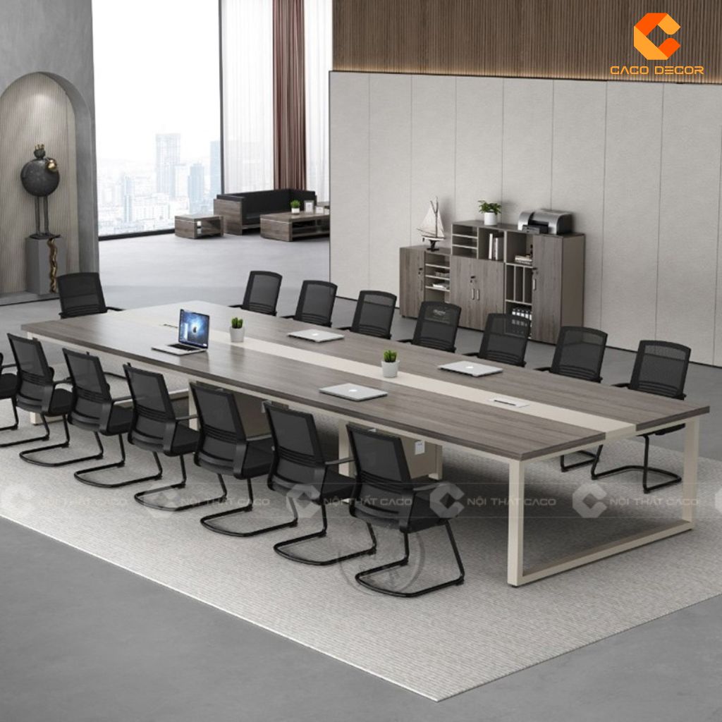 Bàn Họp Gỗ Công Nghiệp BH03 Chân Sắt Sơn Hiện Đại 4