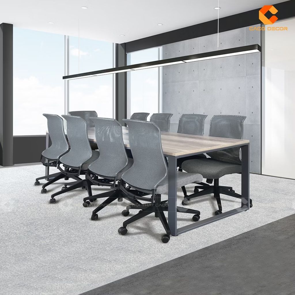 Bàn Họp Gỗ Công Nghiệp BH07 Chân Sắt Mặt Gỗ 1