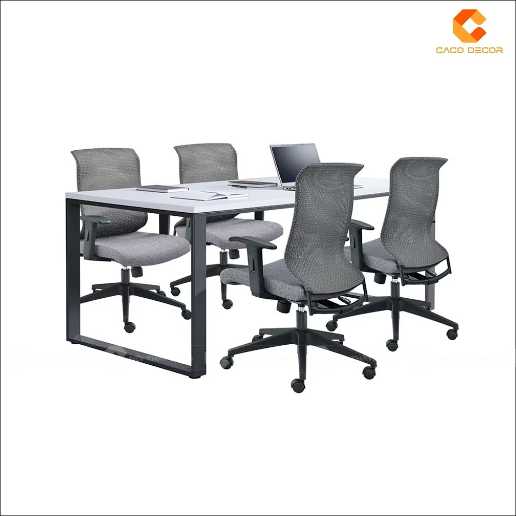 Bàn Họp Gỗ Công Nghiệp BH07 Chân Sắt Mặt Gỗ 3