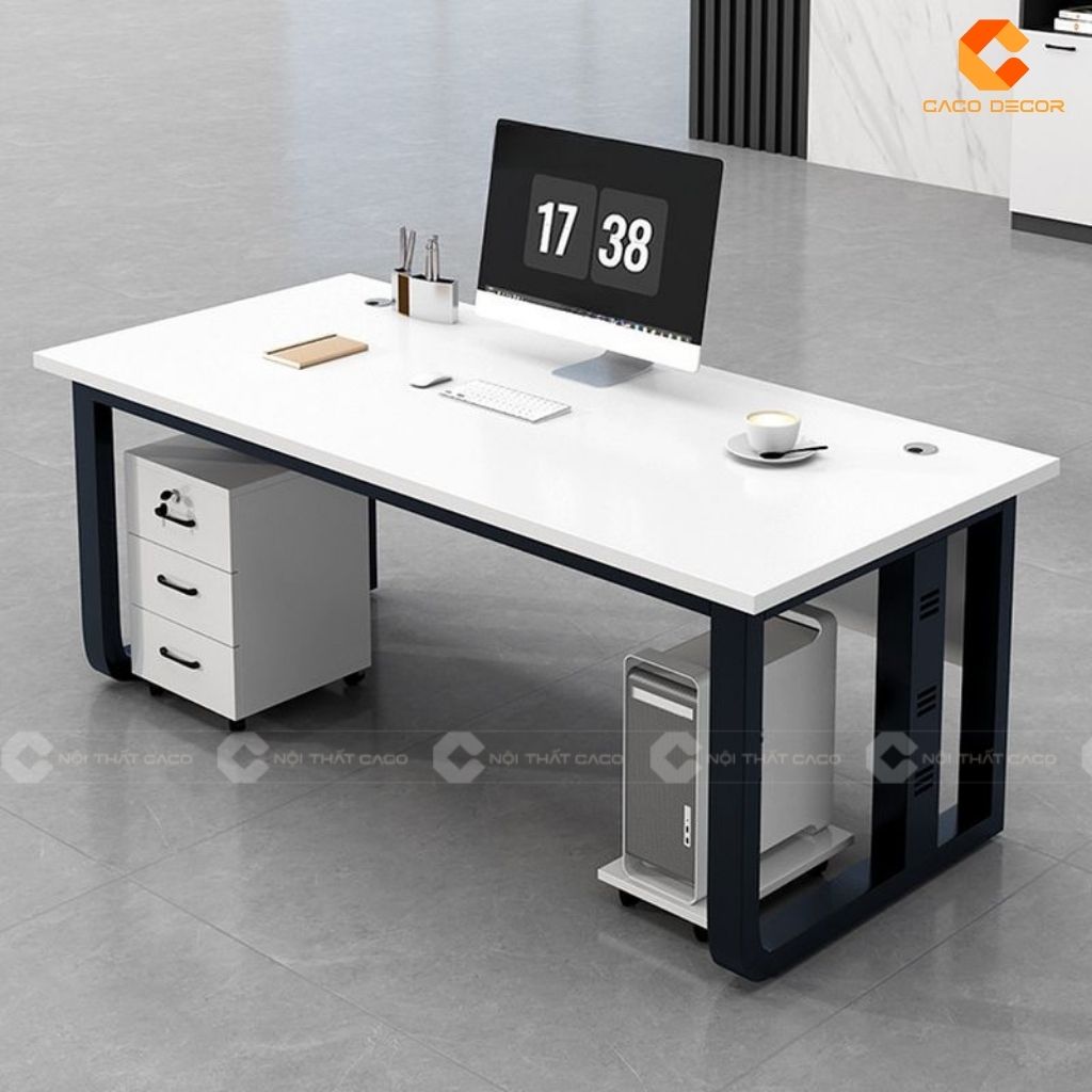 Bàn Làm Việc Giám Đốc BGD014 Chân Sắt Mặt Gỗ 5