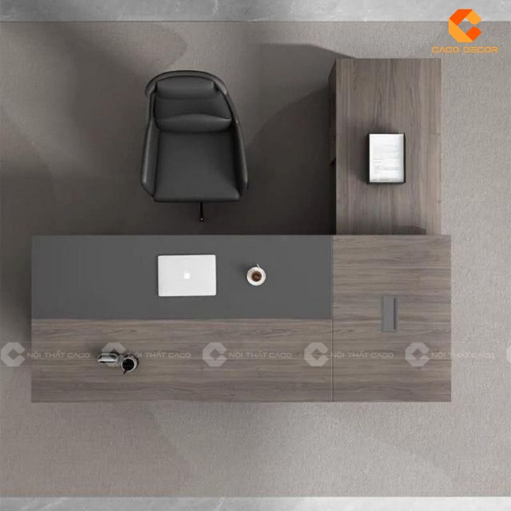 Bàn Làm Việc Giám Đốc BGD019 Gỗ MDF Màu Xám Khói Sang Trọng 5