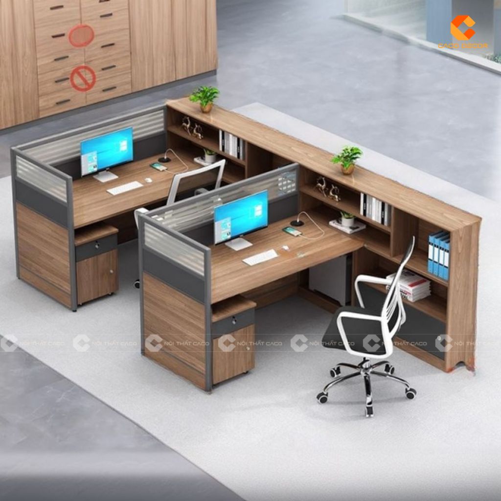 Bàn Làm Việc Nhân Viên BLVNV22 Tích Hợp Kệ Sách Đa Năng 1