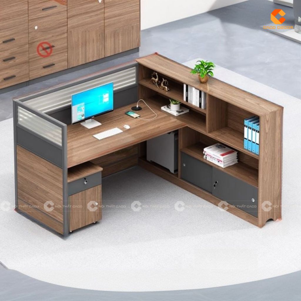 Bàn Làm Việc Nhân Viên BLVNV22 Tích Hợp Kệ Sách Đa Năng 3