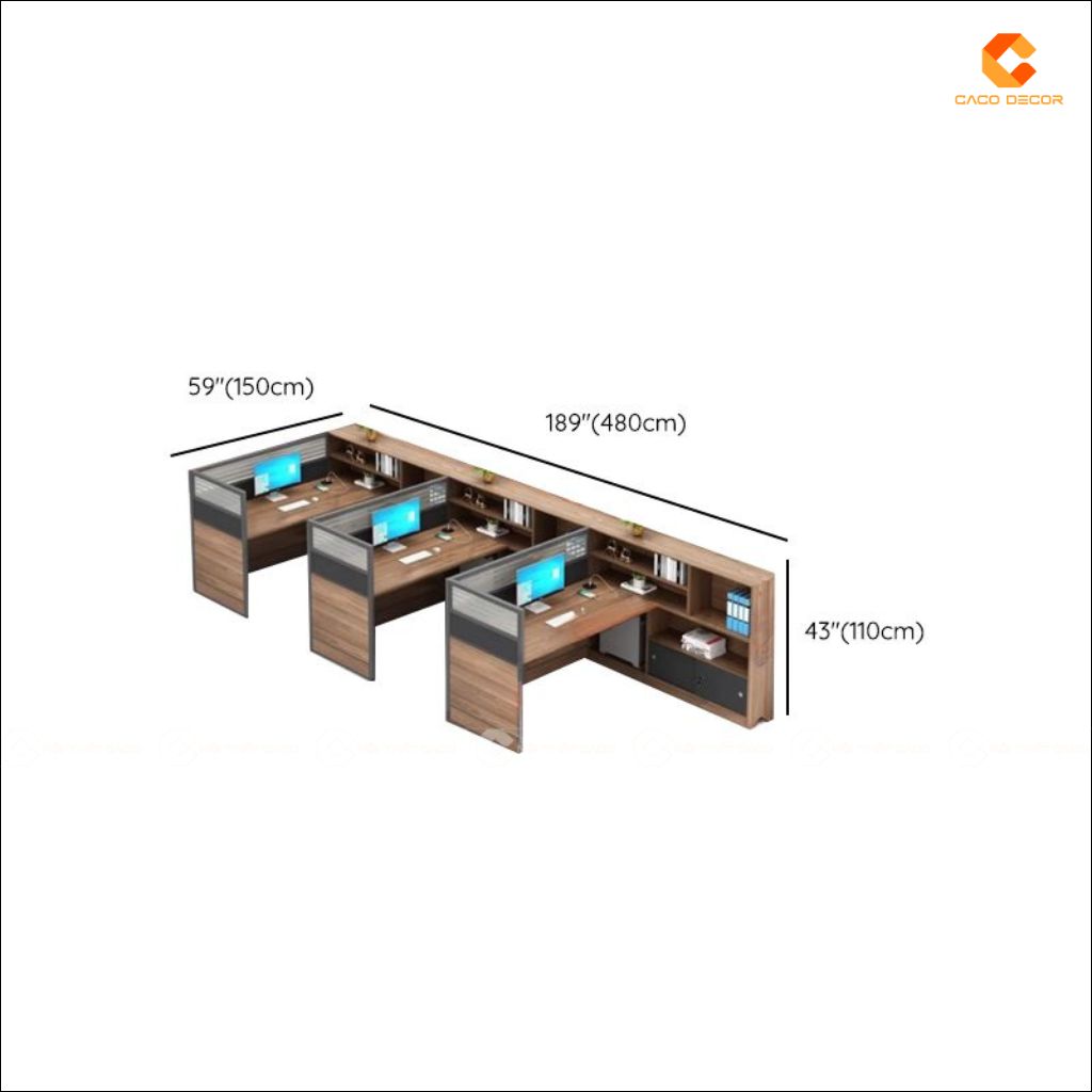 Bàn Làm Việc Nhân Viên BLVNV22 Tích Hợp Kệ Sách Đa Năng 5