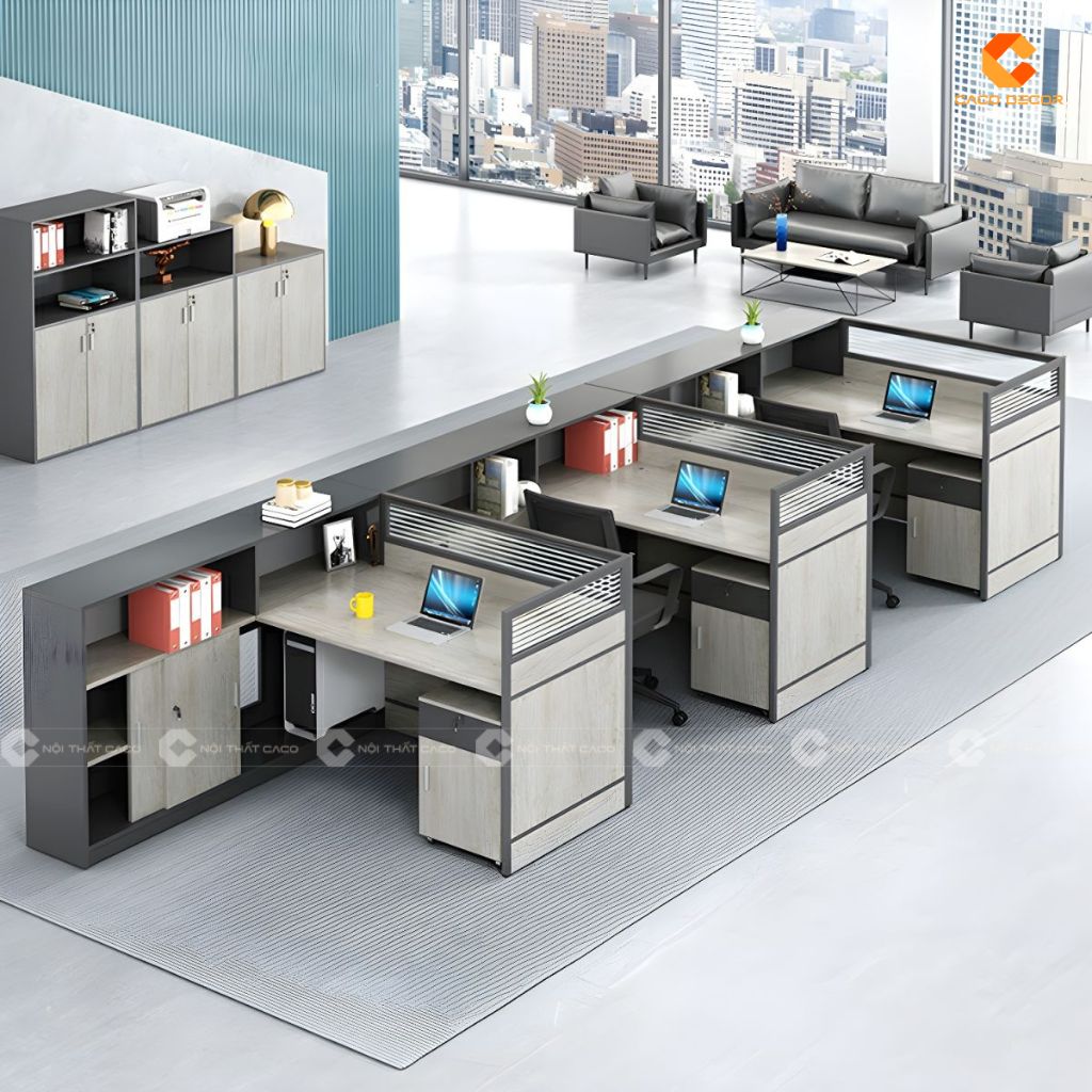 Bàn làm việc nhân viên BLVNV26 thiết kế module dễ tháo lắp