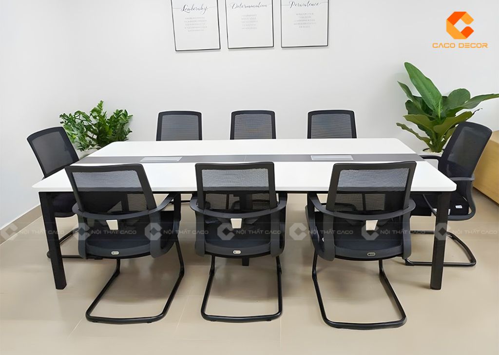 Bộ bàn làm việc nhân viên sử dụng gỗ MDF phủ sơn trắng