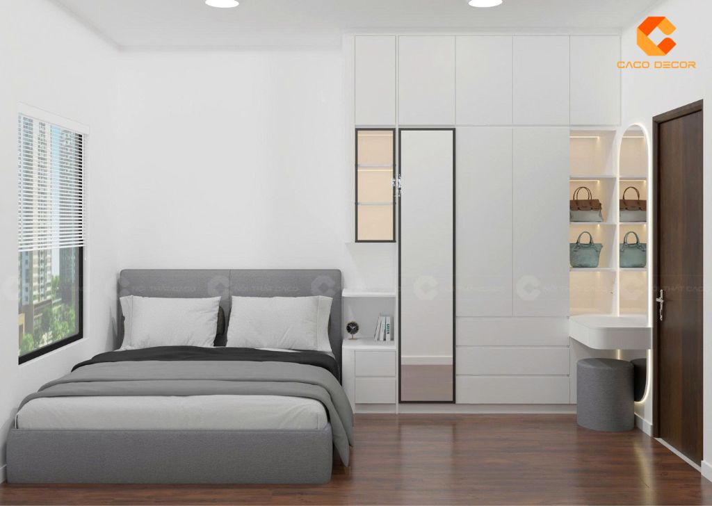 Combo Phòng Ngủ Gỗ Công Nghiệp CBPN180 Màu Trắng Hiện Đại 1