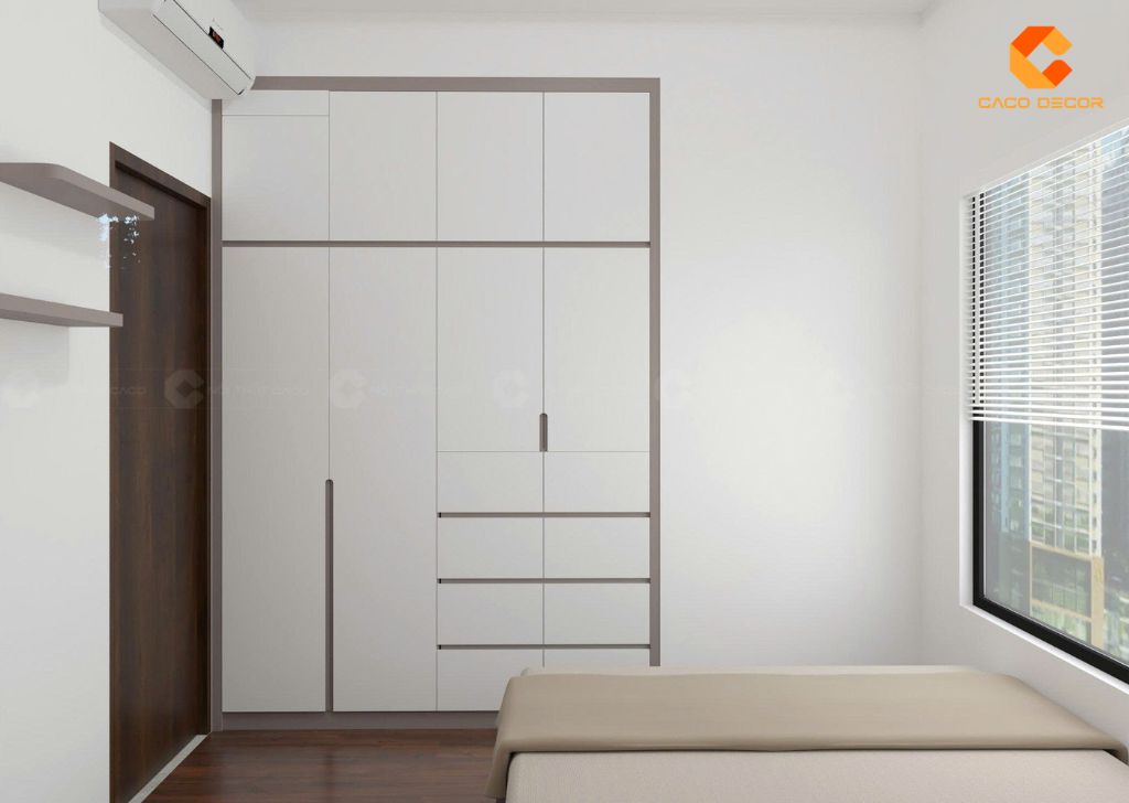 Thiết kế tủ quần áo âm tường giúp tiết kiệm diện tích