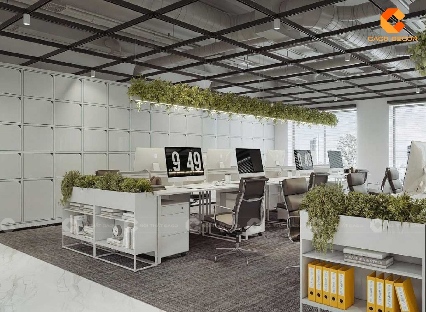 Mẫu văn phòng thiết kế mở hiện đại