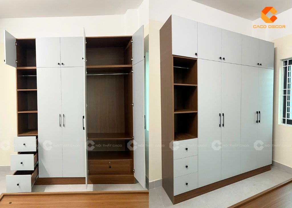 Ảnh chụp tủ quần áo bàn giao tại nhà khách