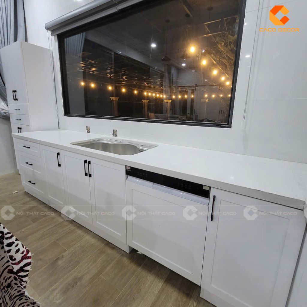 Hình thực tế thi công tủ bếp tại nhà khách