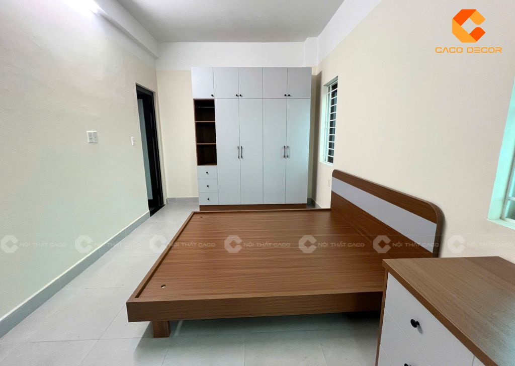 Hình chụp thực tế giường ngủ bàn giao tại nhà anh An