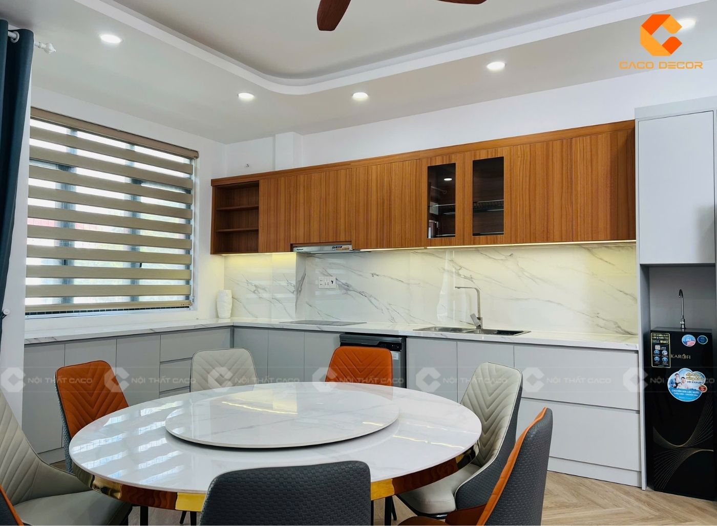 Hoàn thiện thi công tủ bếp chữ L cho nhà phố