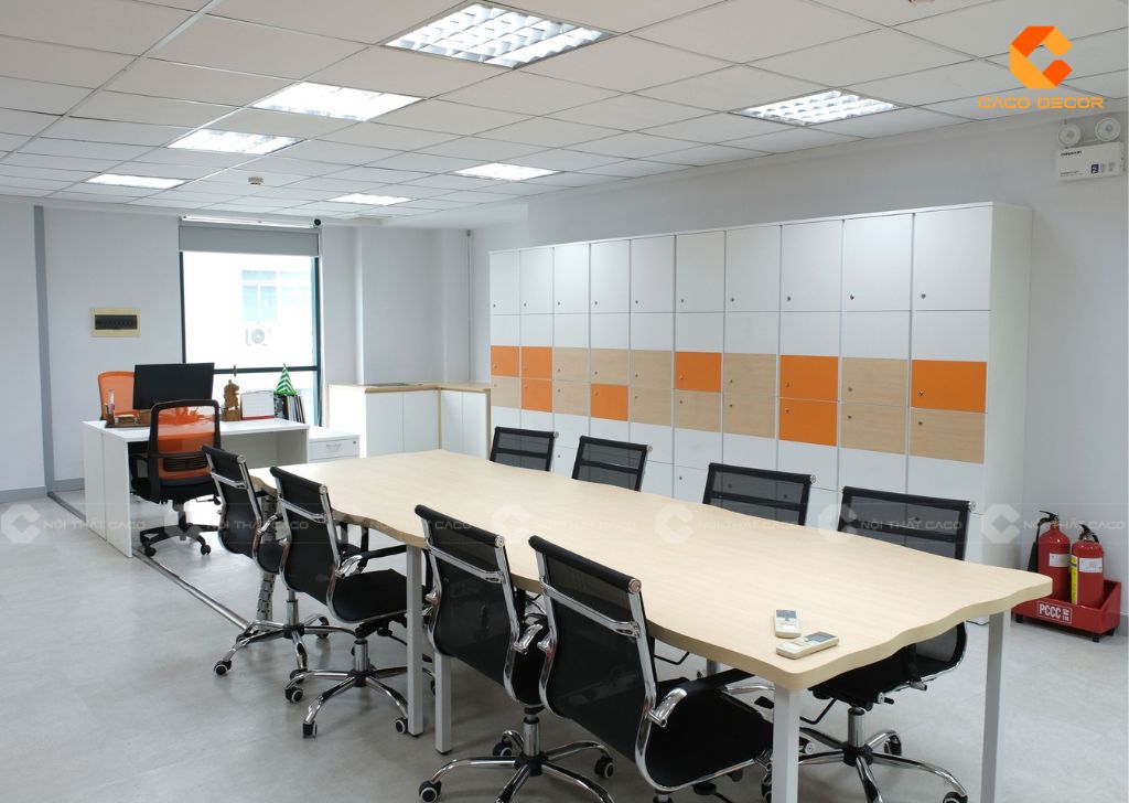 Bộ bàn làm việc nhân việc chân sắt mặt gỗ công nghiệp