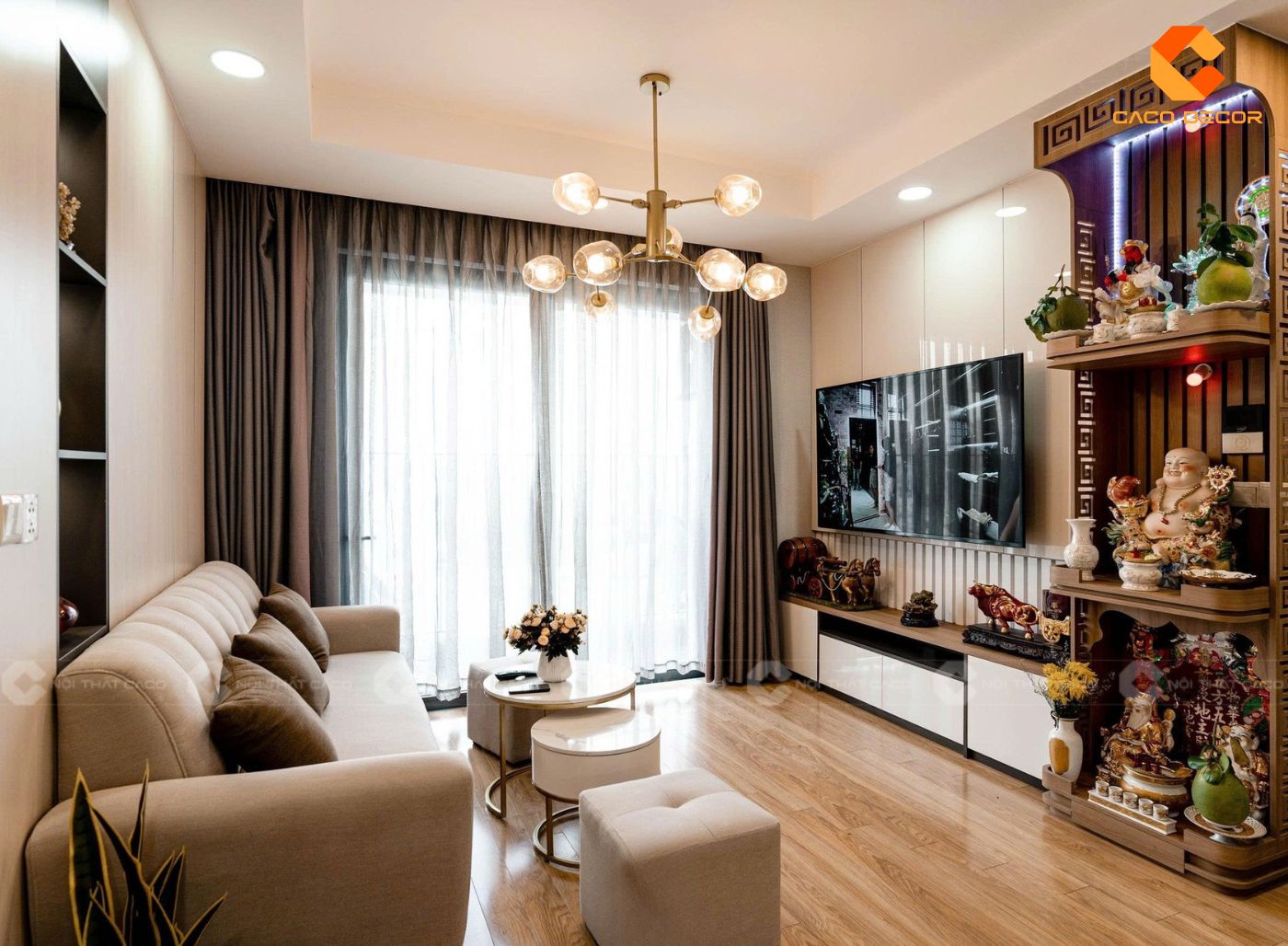 thi công nội thất phòng khách 2