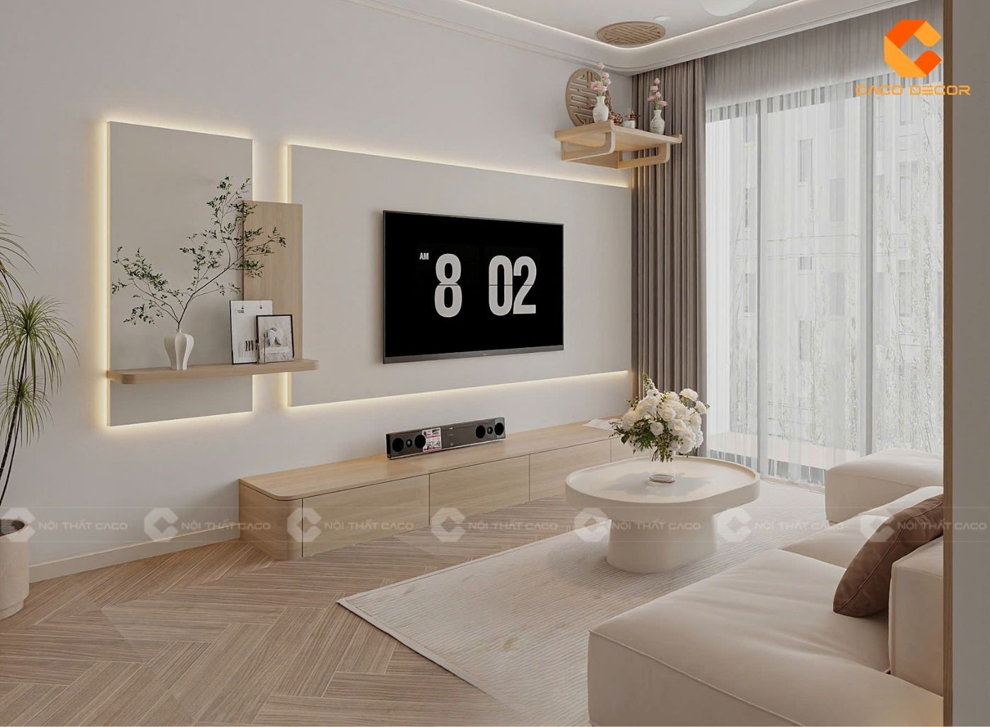 99+ Mẫu Thiết Kế Nội Thất Phòng Khách Đẹp Hiện Đại 2025 1