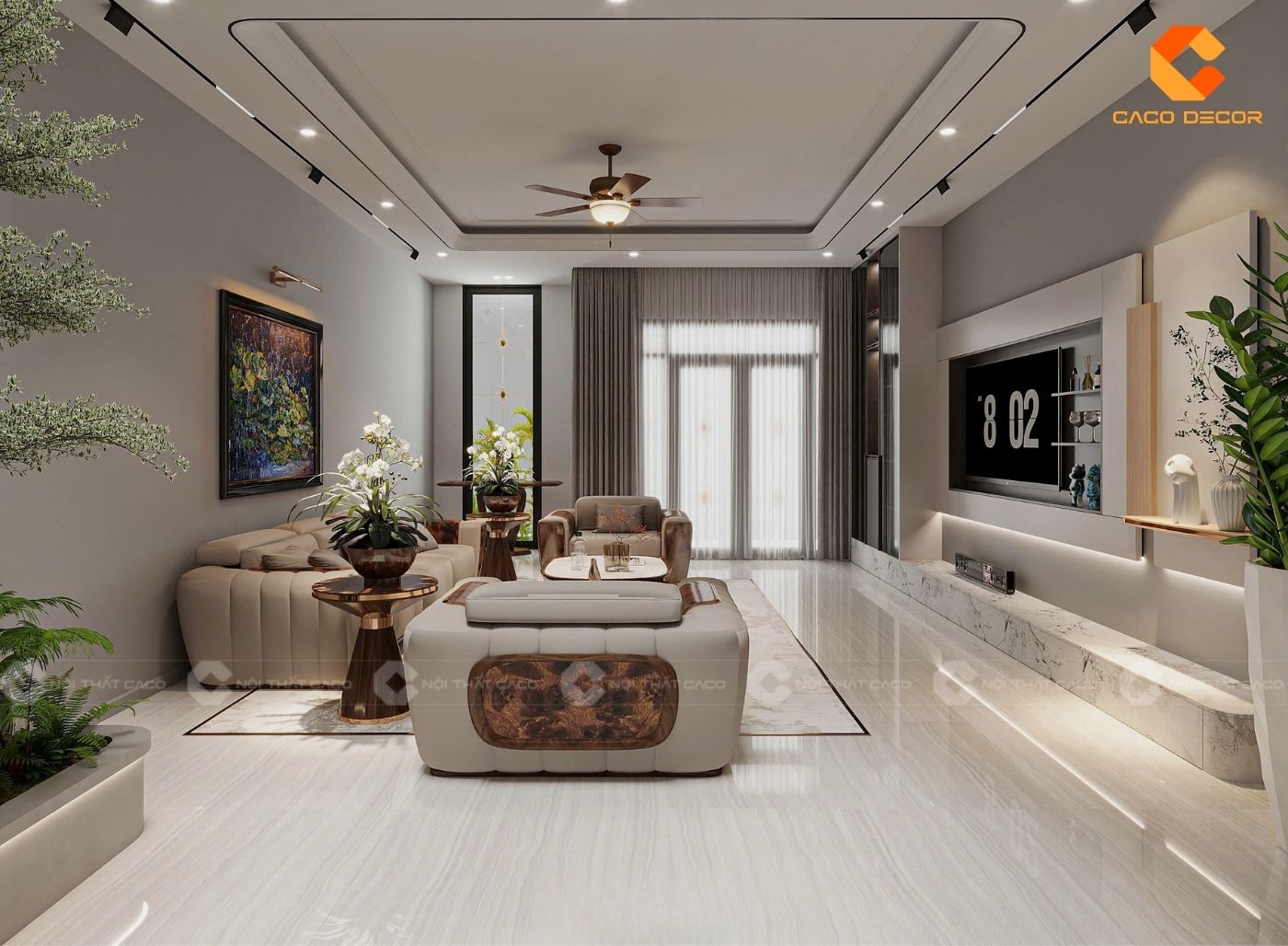 99+ Mẫu Thiết Kế Nội Thất Phòng Khách Đẹp Hiện Đại 2025 2