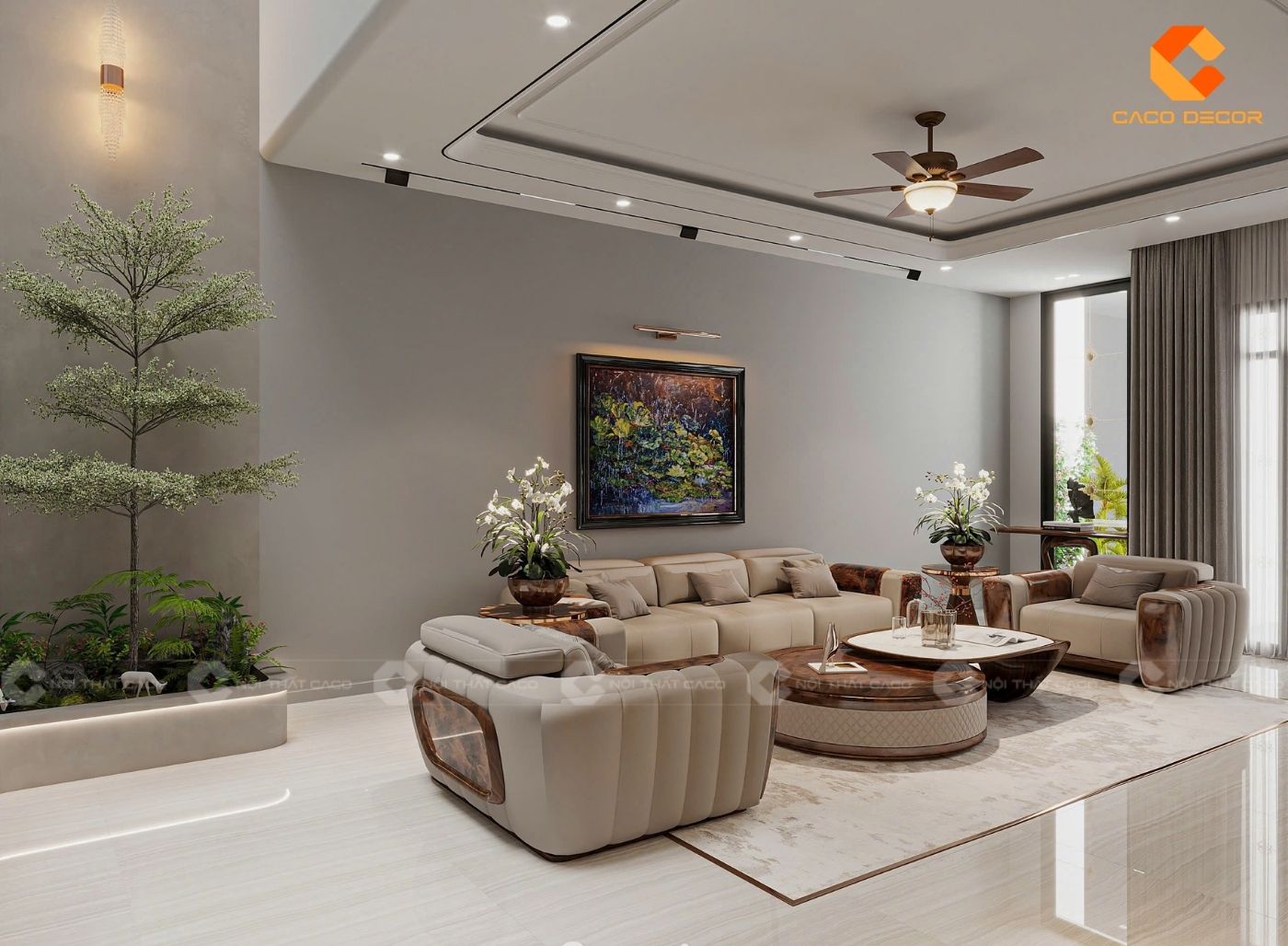 99+ Mẫu Thiết Kế Nội Thất Phòng Khách Đẹp Hiện Đại 2025 5