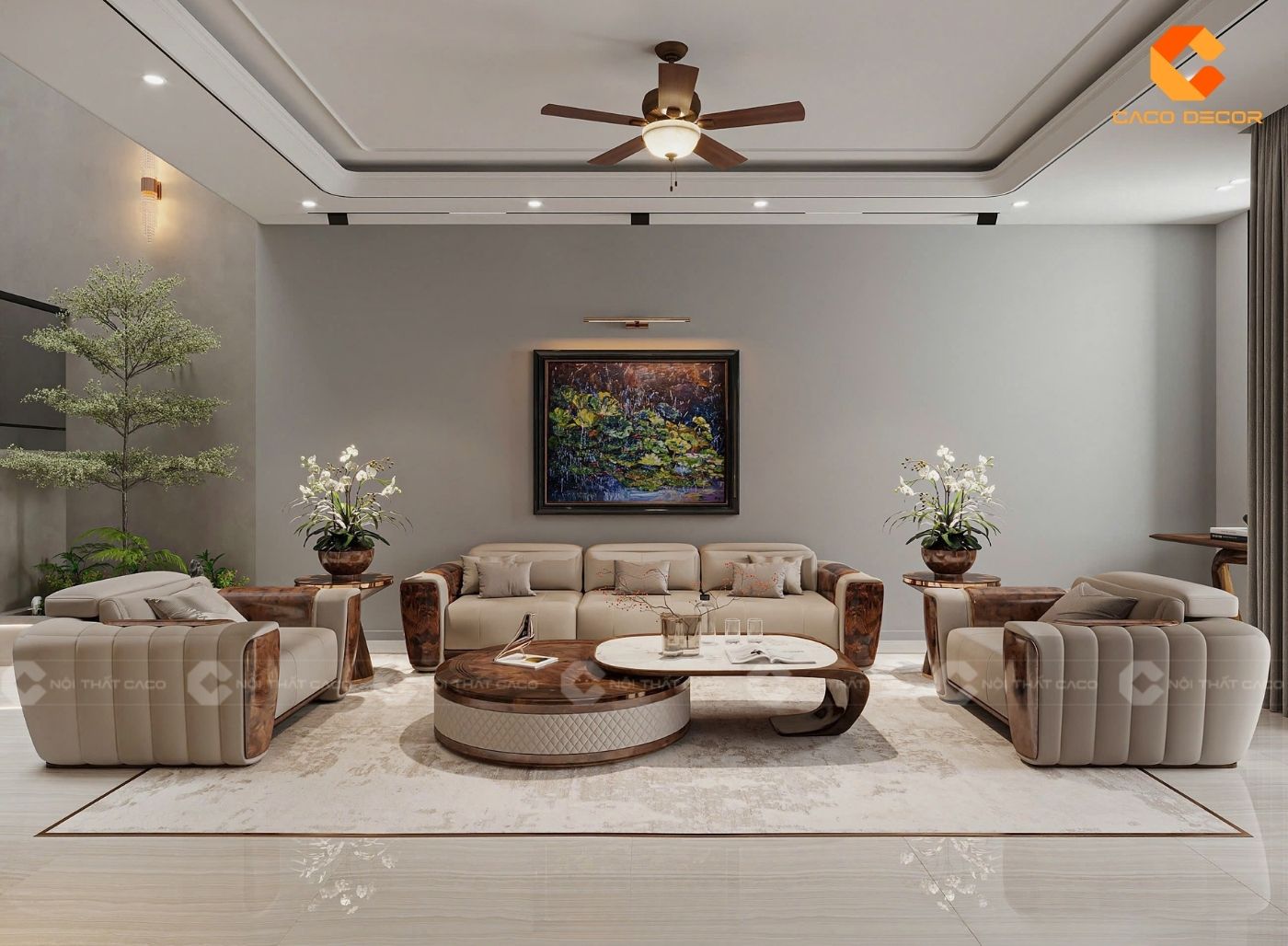 99+ Mẫu Thiết Kế Nội Thất Phòng Khách Đẹp Hiện Đại 2025 6