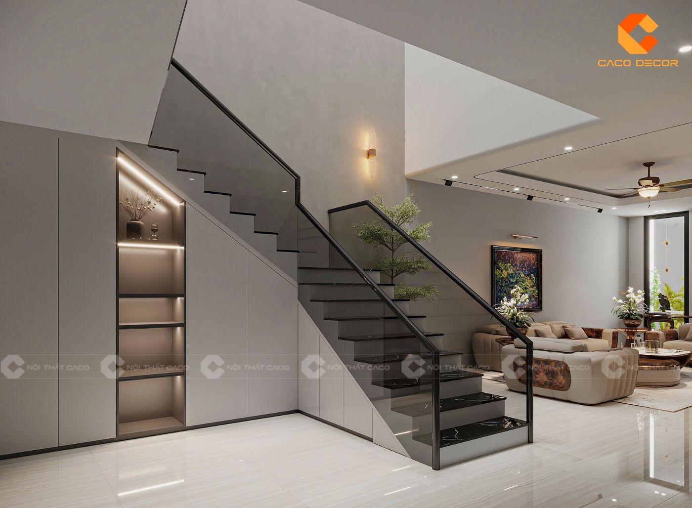 99+ Mẫu Thiết Kế Nội Thất Phòng Khách Đẹp Hiện Đại 2025 8