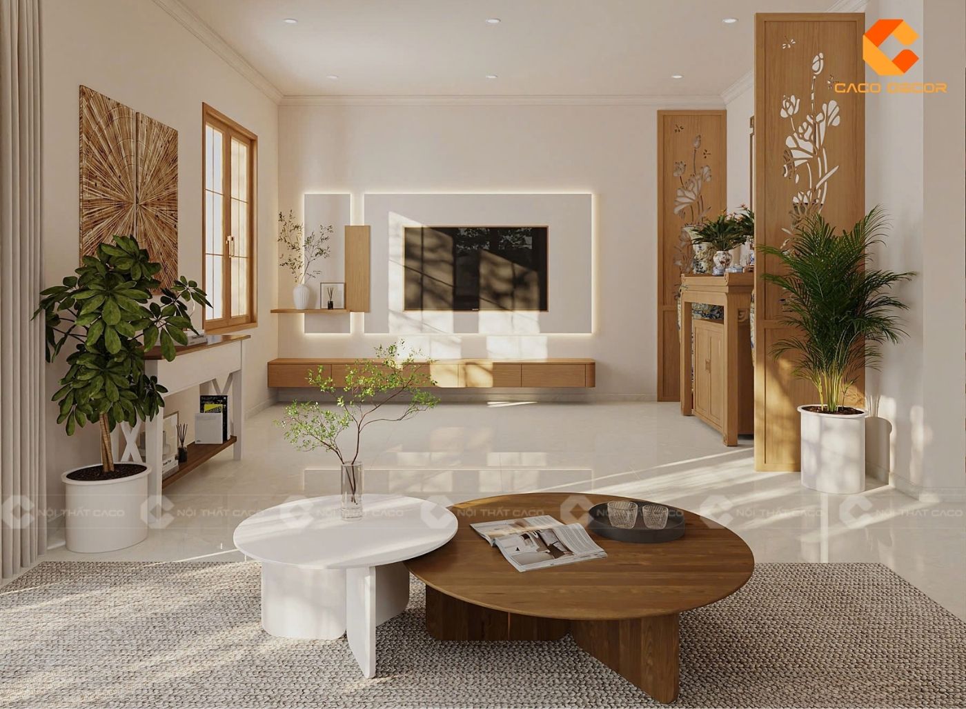 99+ Mẫu Thiết Kế Nội Thất Phòng Khách Đẹp Hiện Đại 2025 4