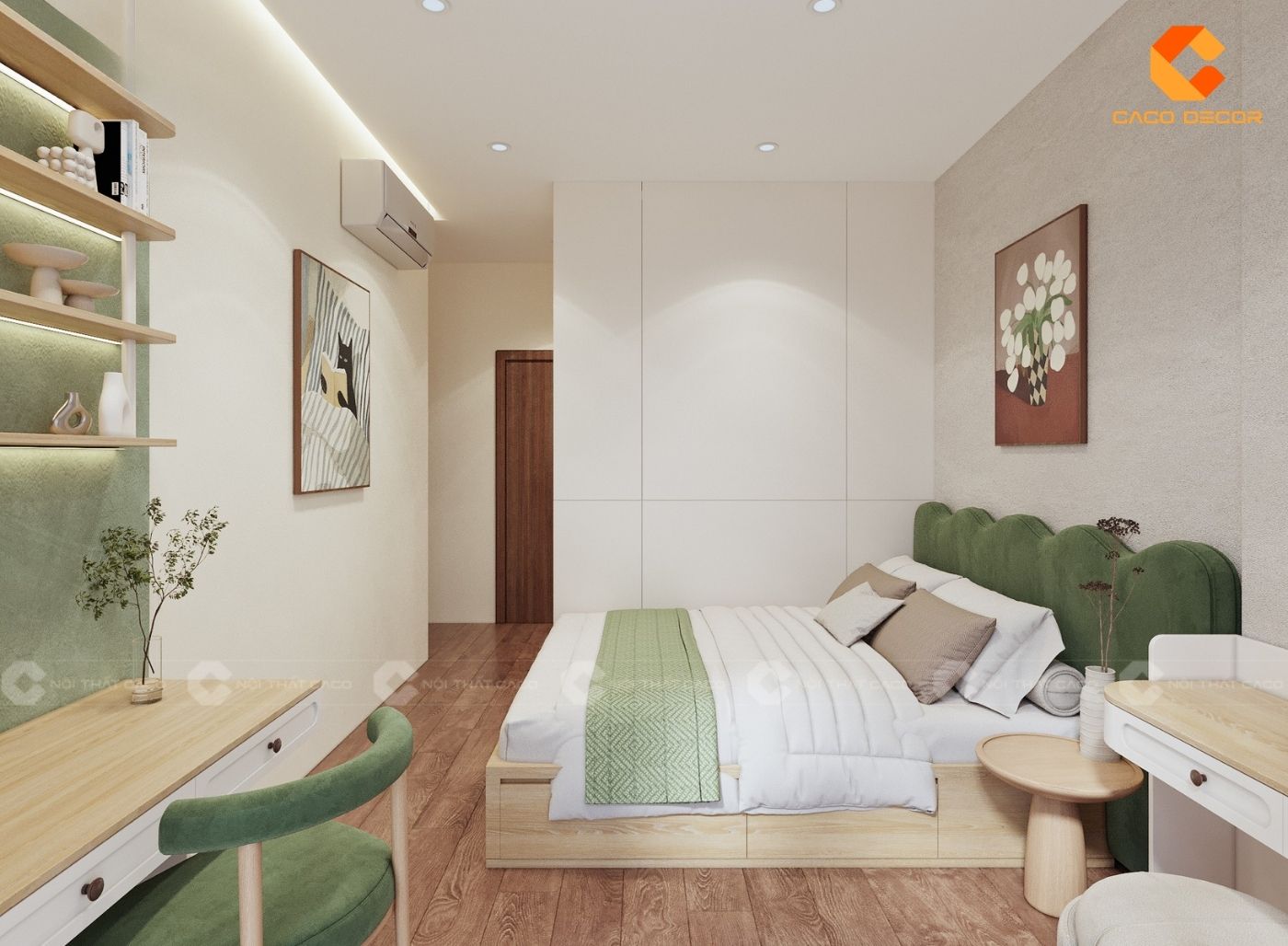 Mẫu nội thất phòng ngủ thiết kế tối giản