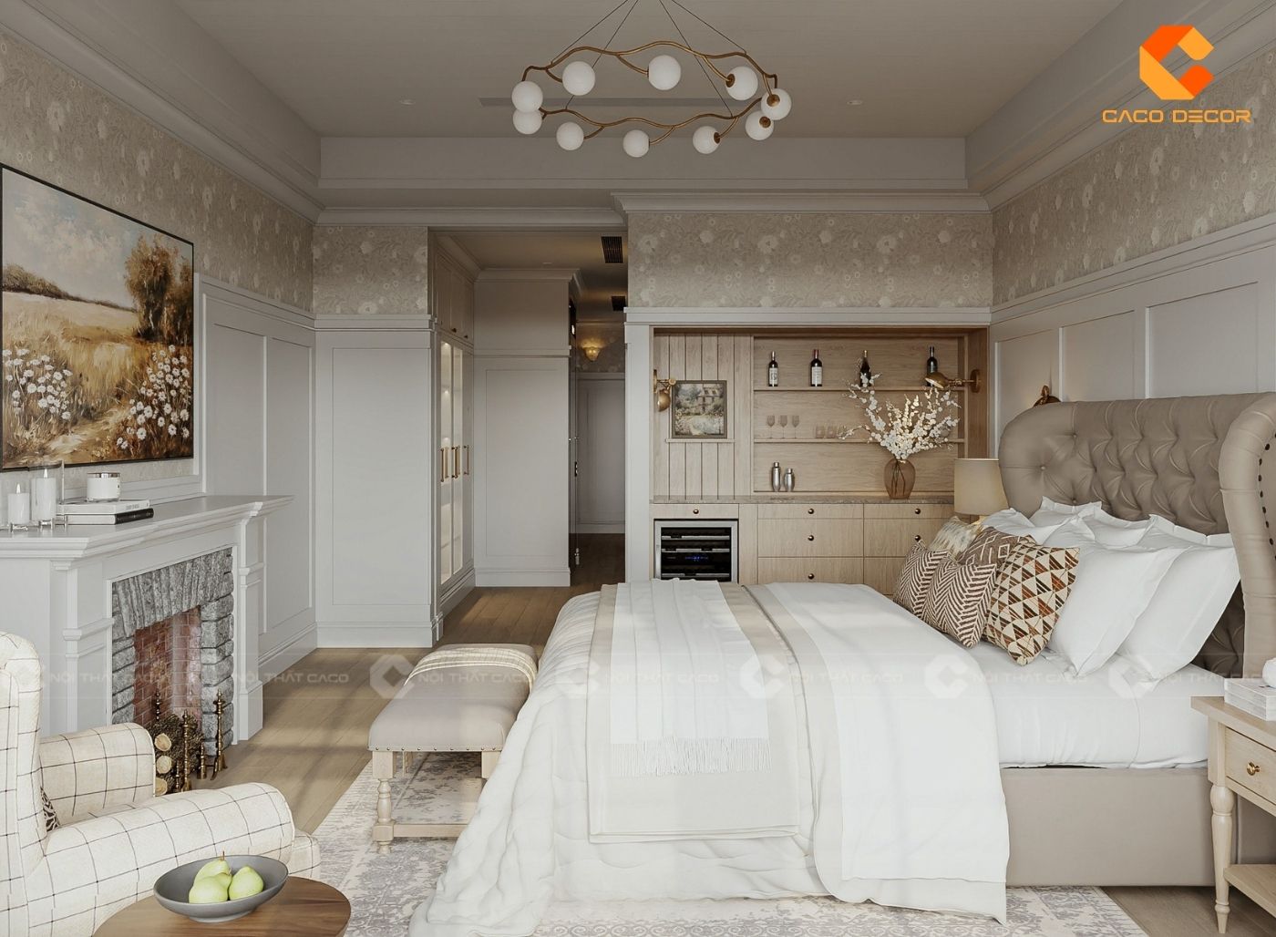 Thiết kế nội thất phòng ngủ phong cách Bắc Âu hiện đại