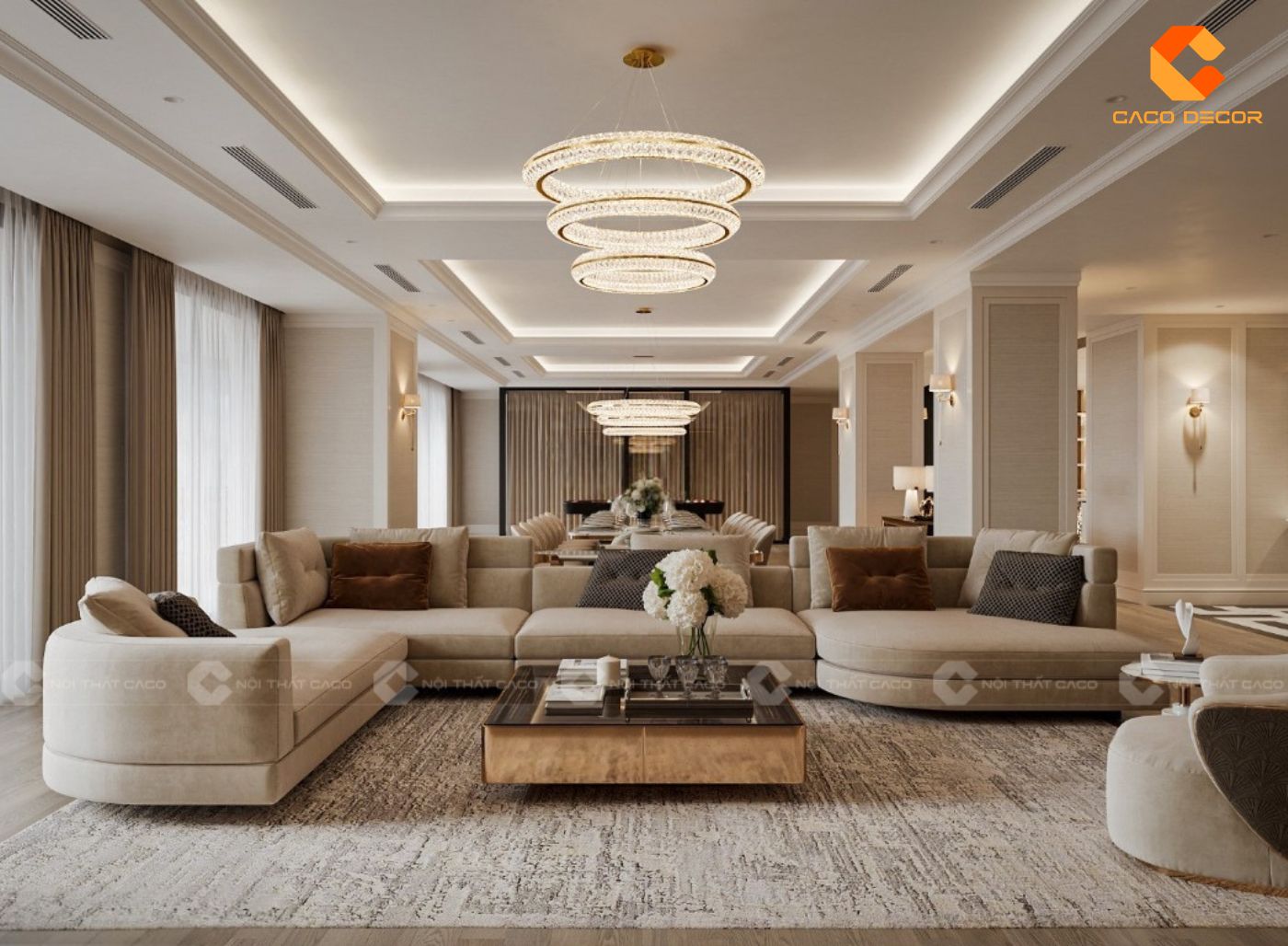 Thiết kế nội thất nhà phố tân cổ điển