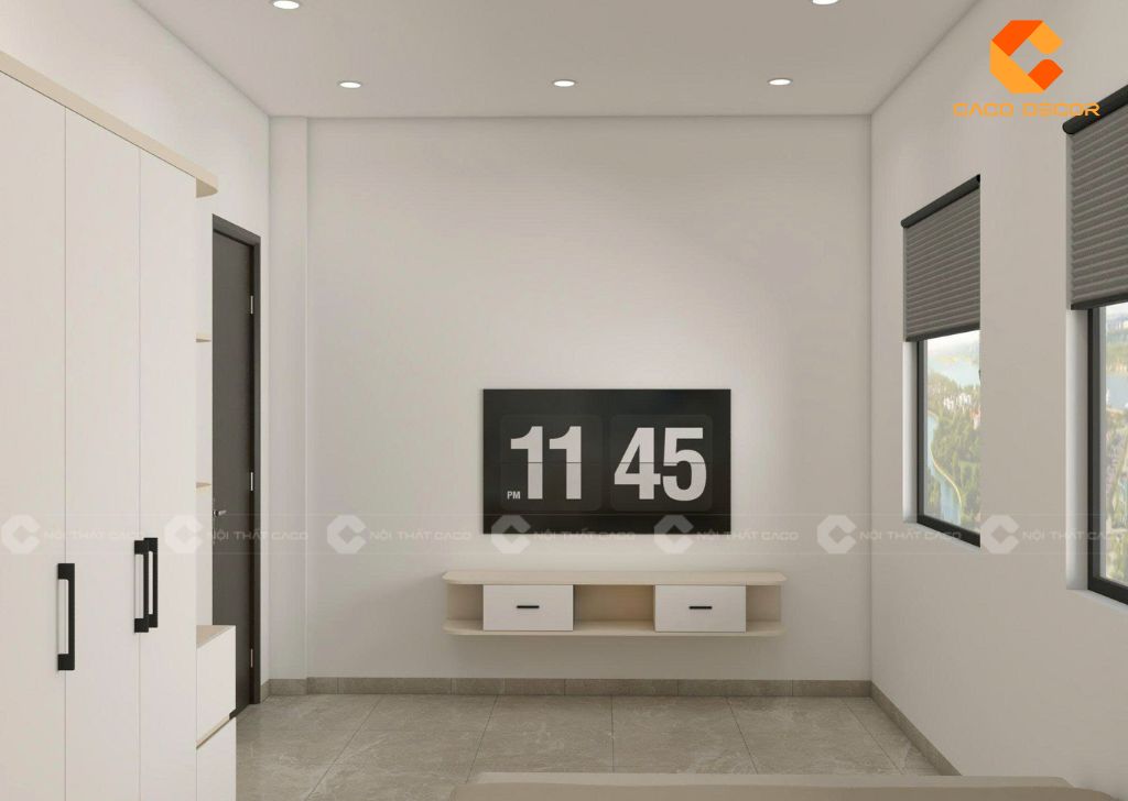 Thiết kế 3D kệ tivi nhà chị Phương tại Bình Dương