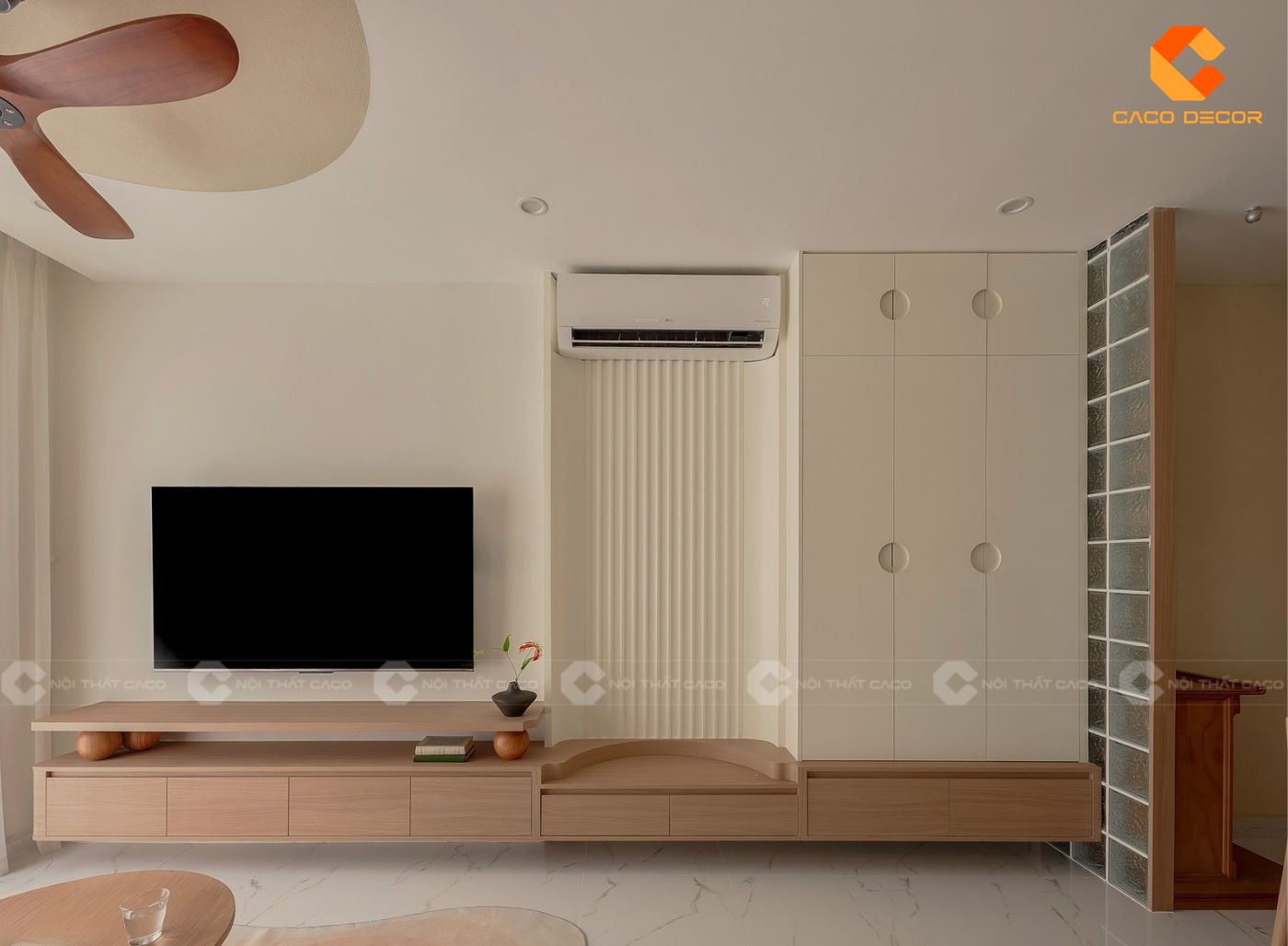 kệ tivi gỗ bền đẹp cho phòng khách chung cư 3 phòng ngủ