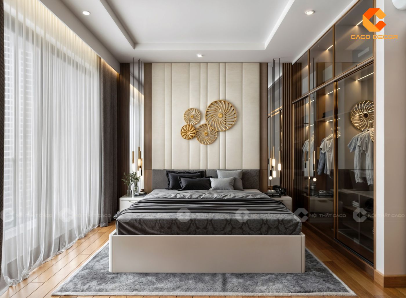 Thi công nội thất phòng ngủ 2 của chung cư 65m2