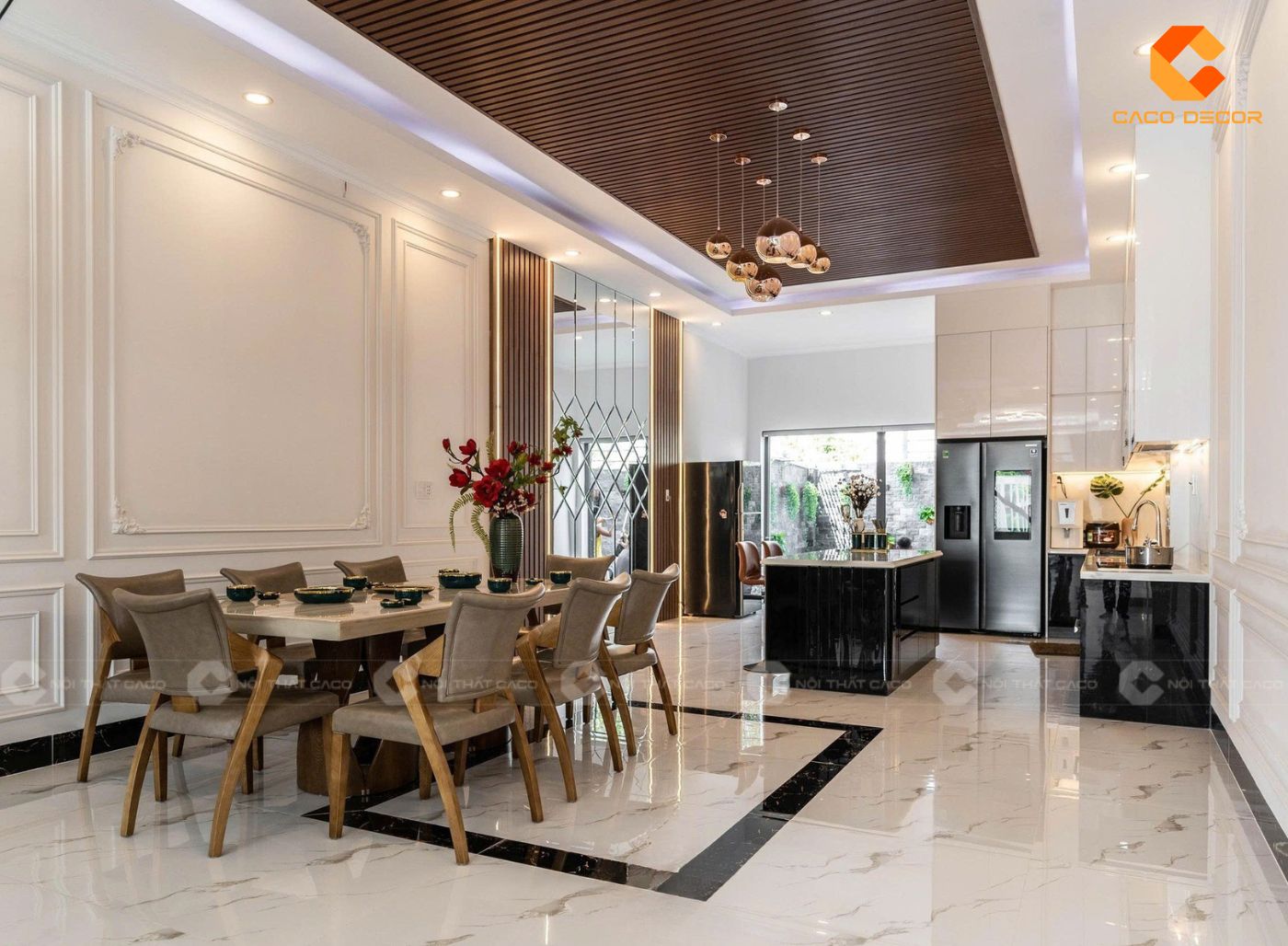 Thi công nội thất nhà phố trọn gói giá xưởng tại CaCo