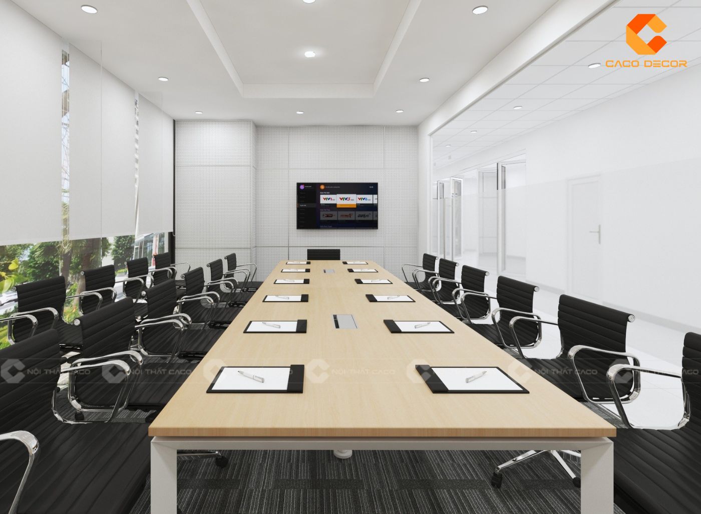 Bộ bàn làm việc dài cho phòng họp công ty