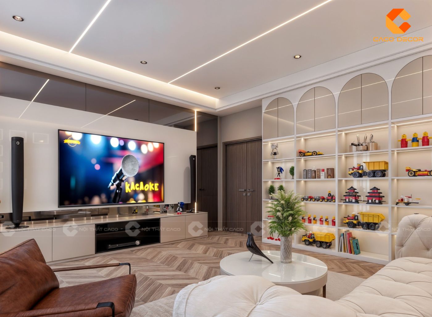 thi công nội thất phòng khách 9