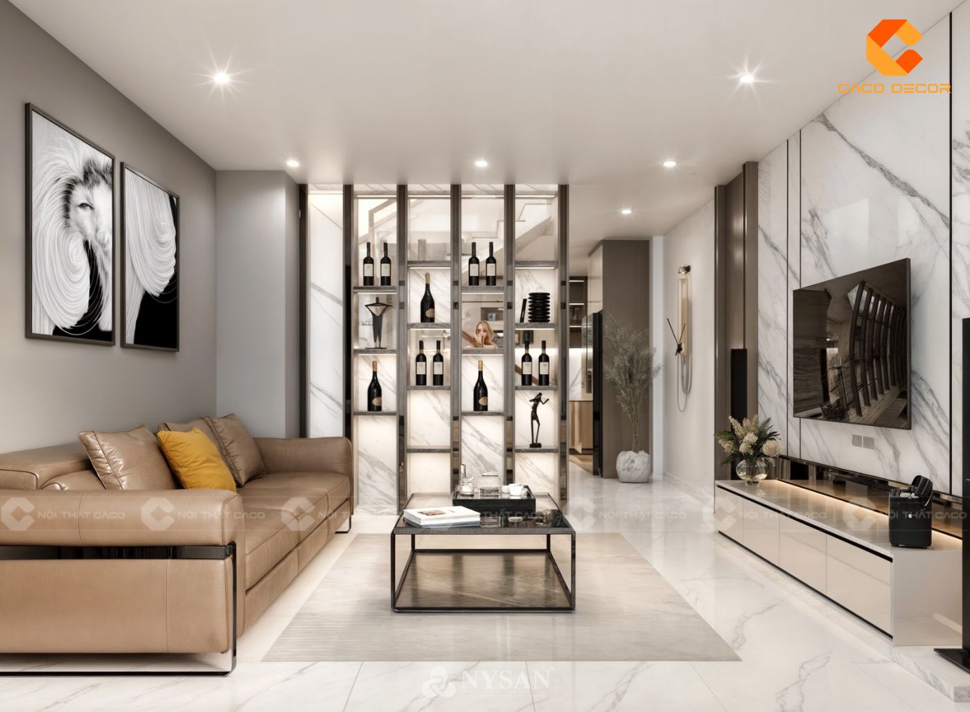 Nội thất phòng khách đẹp cho nhà phố