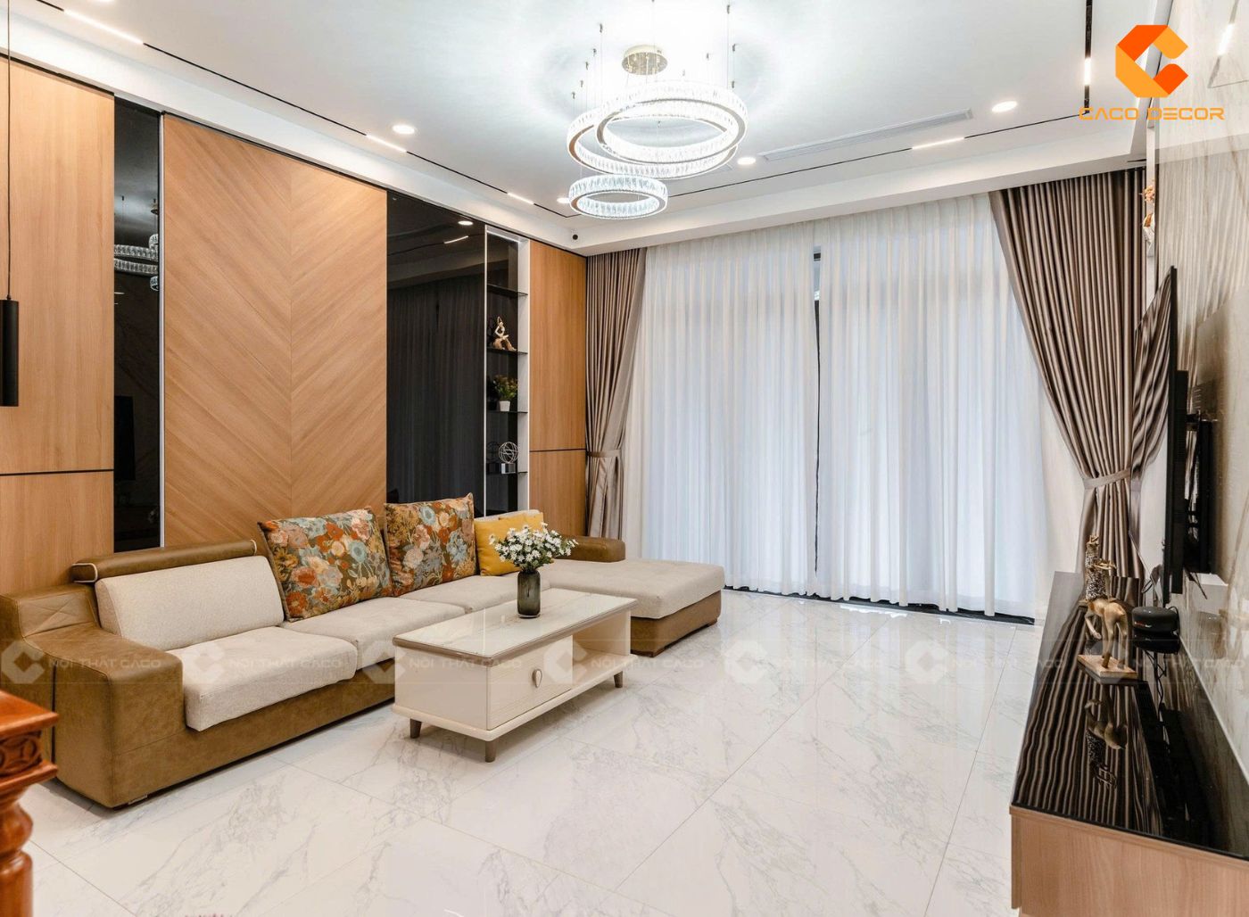 Thi Công Nội Thất Phòng Khách Trọn Gói, Đẹp, Không Phát Sinh 2