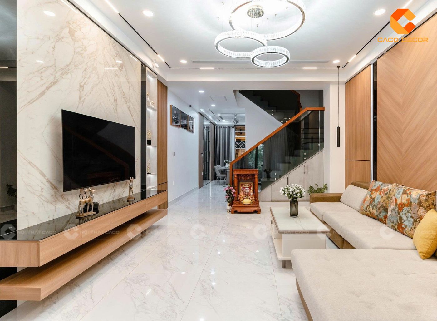 Thi Công Nội Thất Phòng Khách Trọn Gói, Đẹp, Không Phát Sinh 1