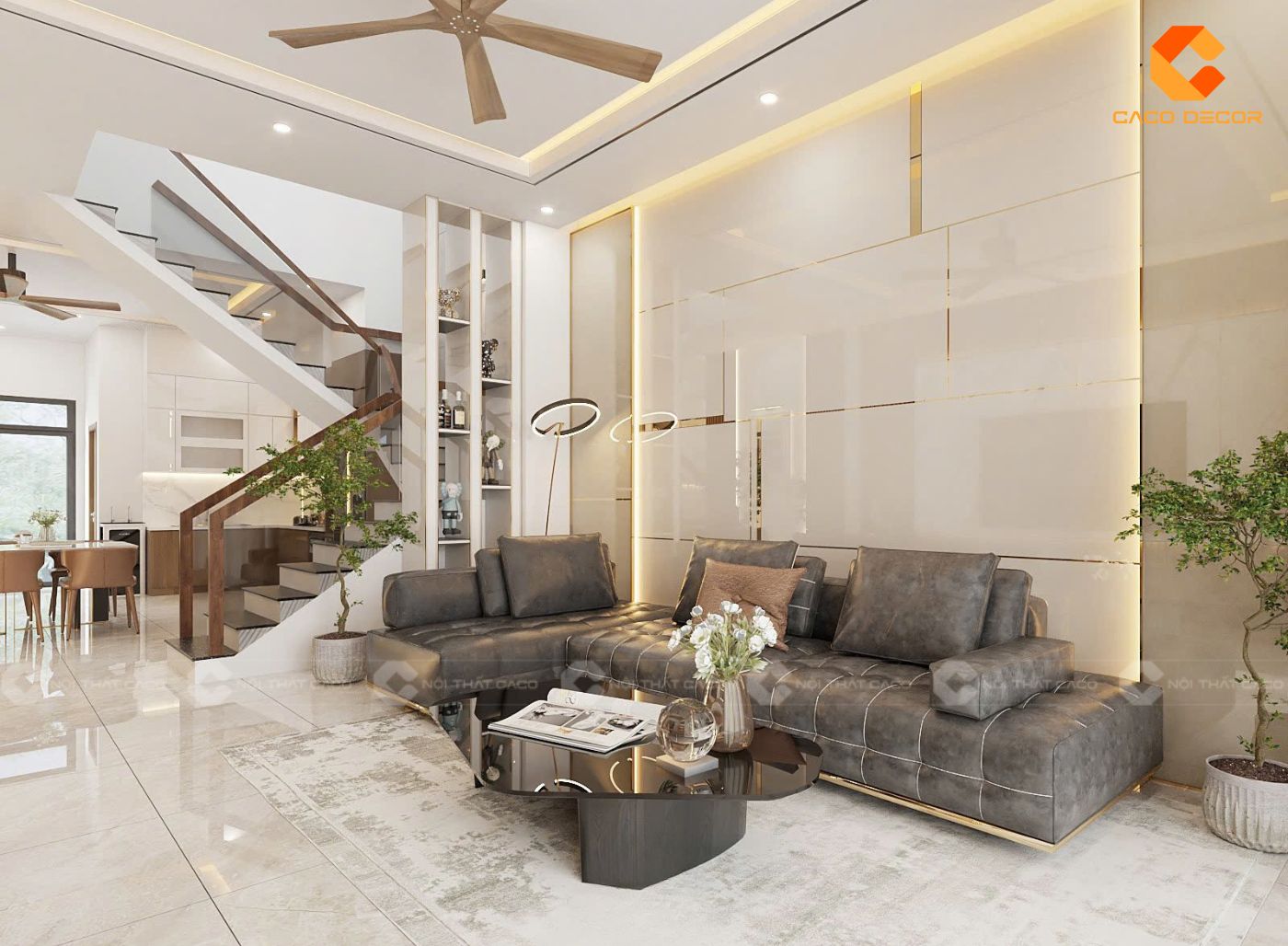 thi công nội thất phòng khách 15