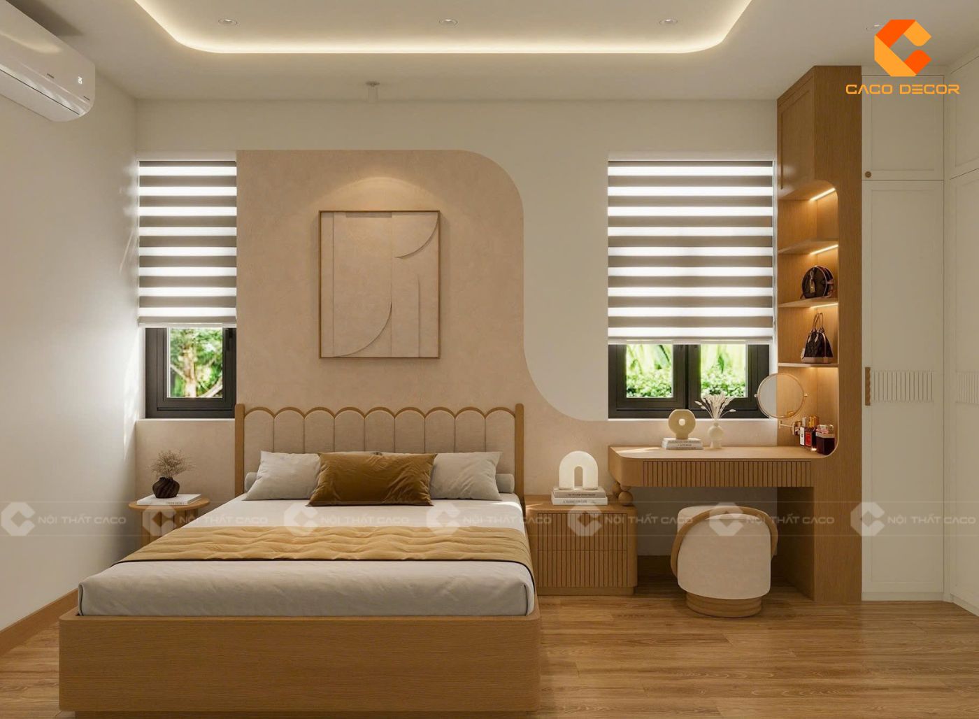 Nội thất phòng ngủ nhà phố phối màu hiện đại