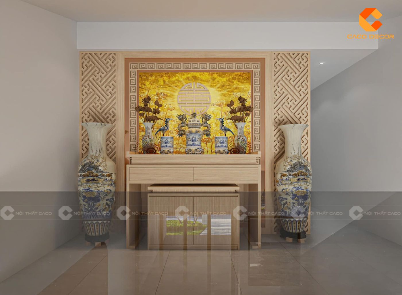 Nội thất phòng thờ đẹp cho nhà phố