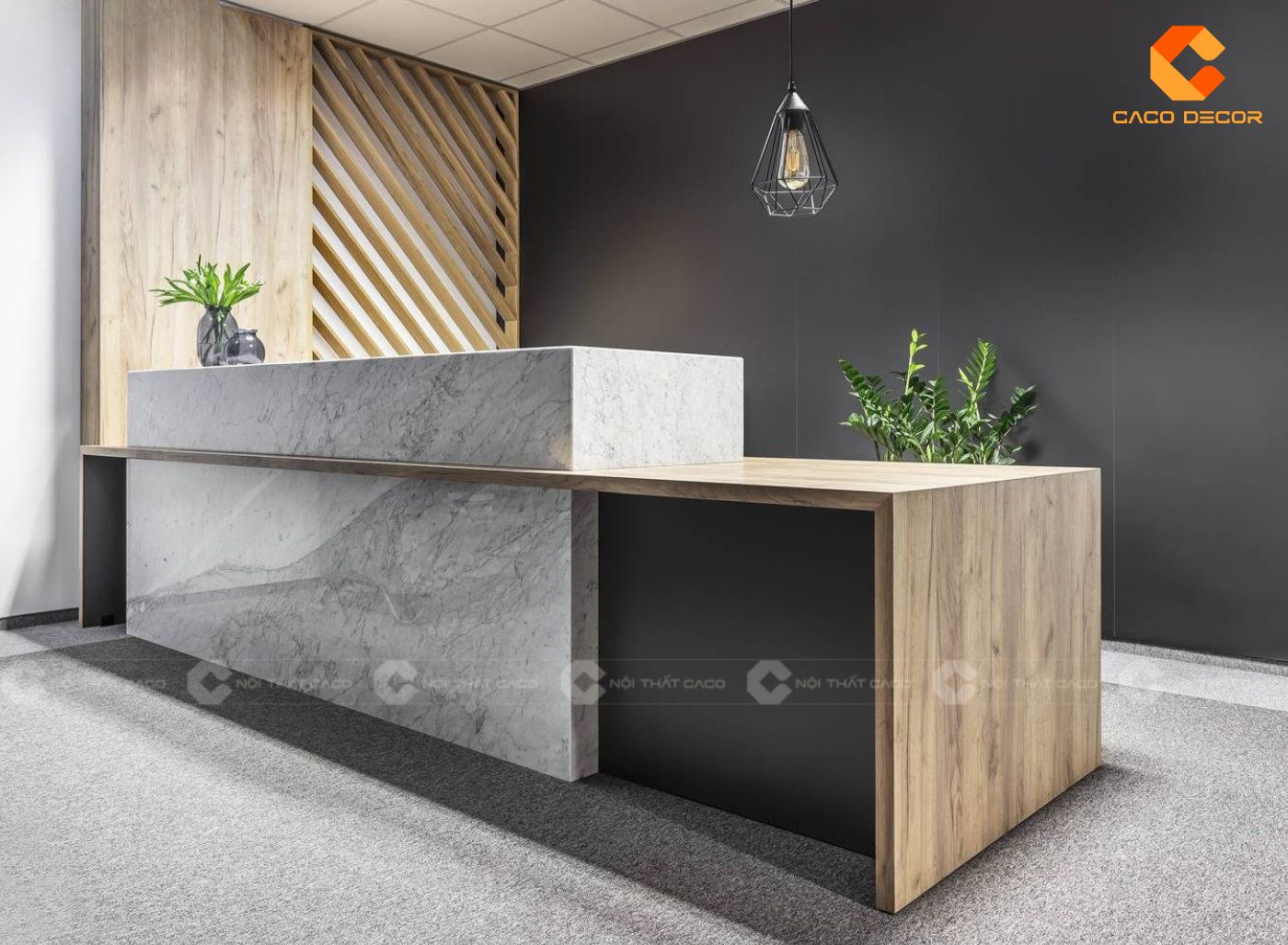 Quầy lễ tân hiện đại sang trọng cho doanh nghiệp