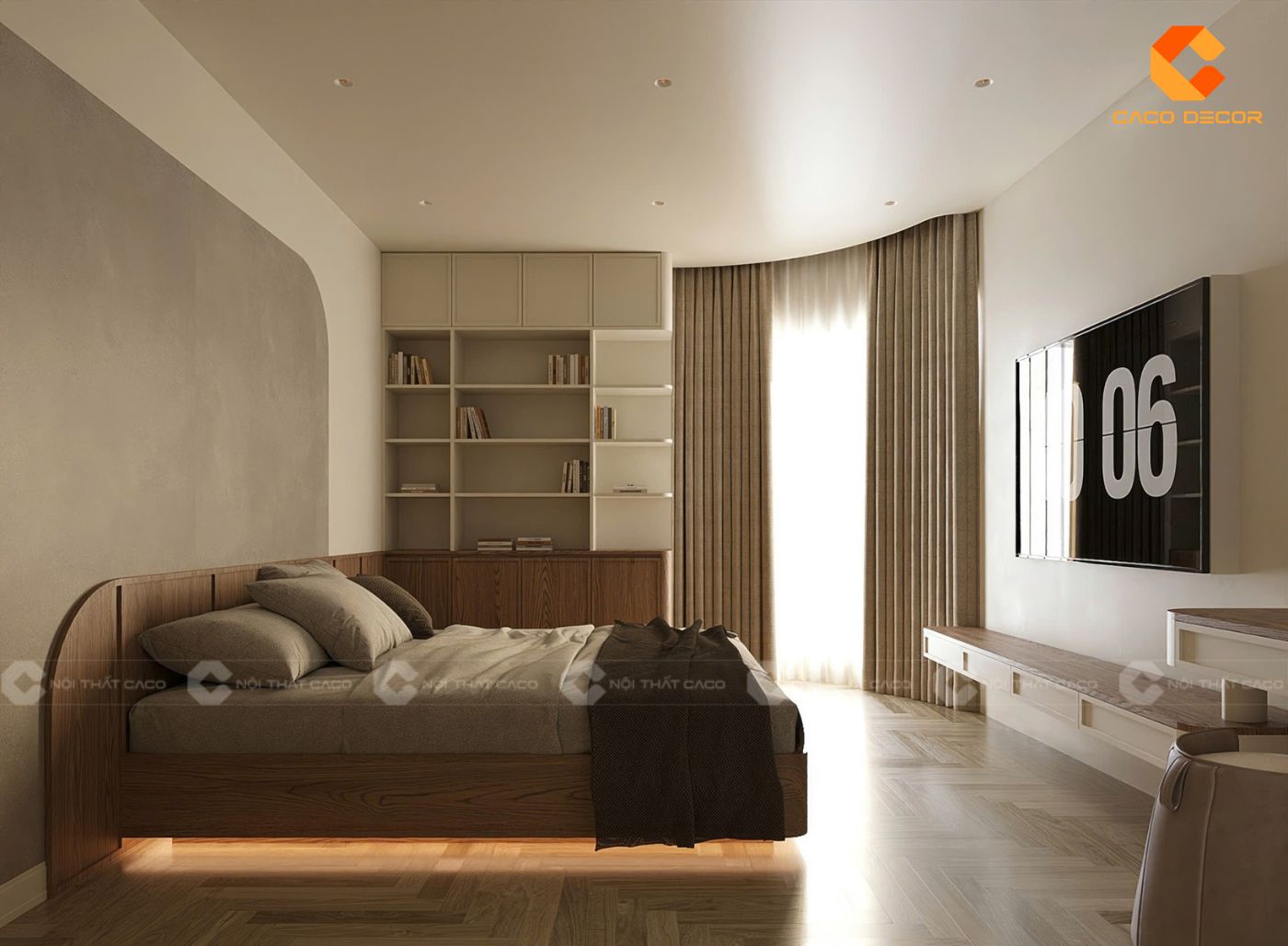 Thi công phòng ngủ chung cư bố trí đủ các món nội thất