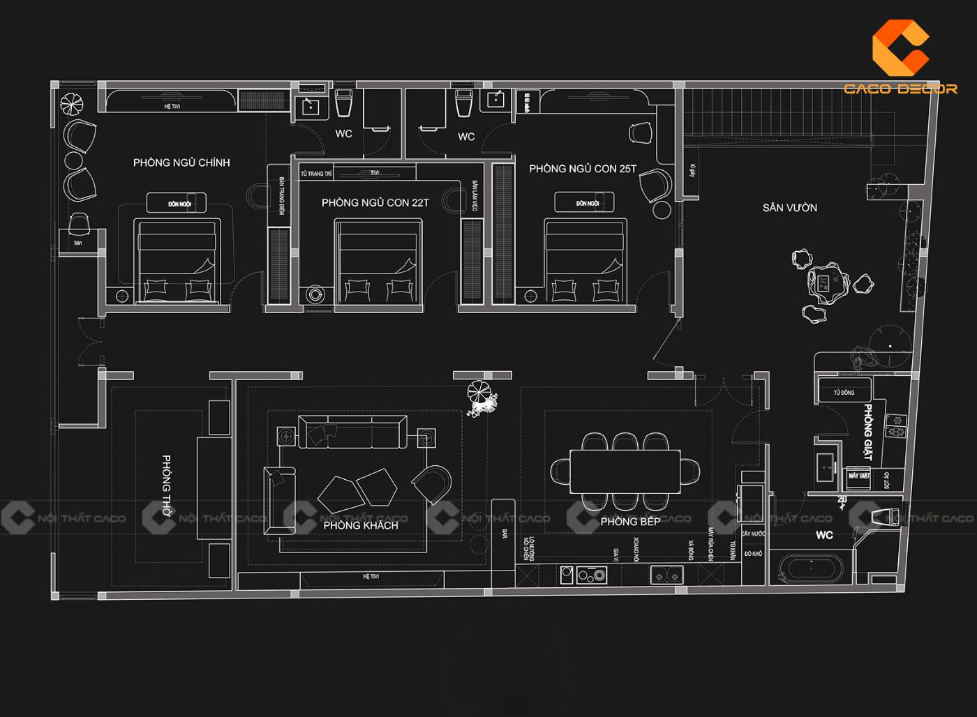 Bản thiết kế 2D do kiến trúc sư nhà CaCo thiết kế cho khách hàng dễ hình dung