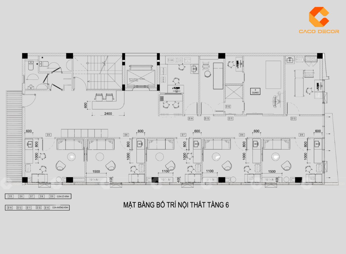 Mẫu thiết kế 2D nội thất văn phòng do CaCo thực hiện