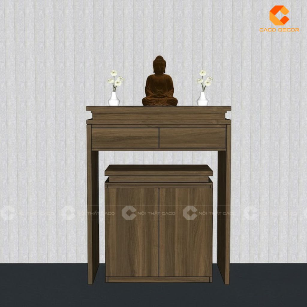 Hình thiết kế 3D bàn thờ bàn giao nhà chị Anh Thư